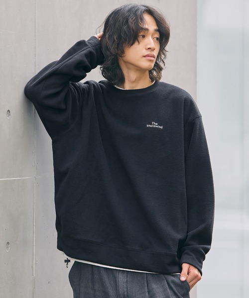 The unormwind(ザアンノームワインド)の「テックフリース胸刺繍ロゴ裾ドローコード長袖スウェット(スウェット・メンズ・グレー/ブラック・S/M/L/XL)」の1枚目の写真