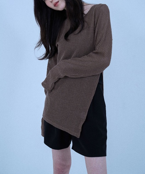 Nora Lily elle(ノラリリーエル)の「【Nora Lily】「elle」Braid Sheer Pullover(Tシャツ/カットソー・レディース・ホワイト/ライトブルー/ブラック/ダークブラウン・FREE)」の19枚目の写真