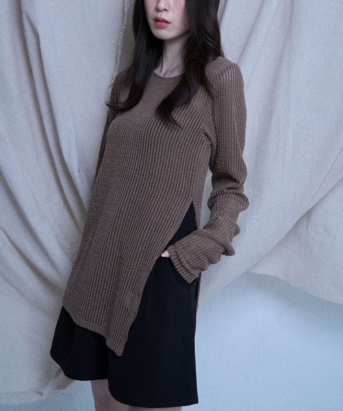 Nora Lily elle(ノラリリーエル)の「【Nora Lily】「elle」Braid Sheer Pullover(Tシャツ/カットソー・レディース・ホワイト/ライトブルー/ブラック/ダークブラウン・FREE)」の18枚目の写真