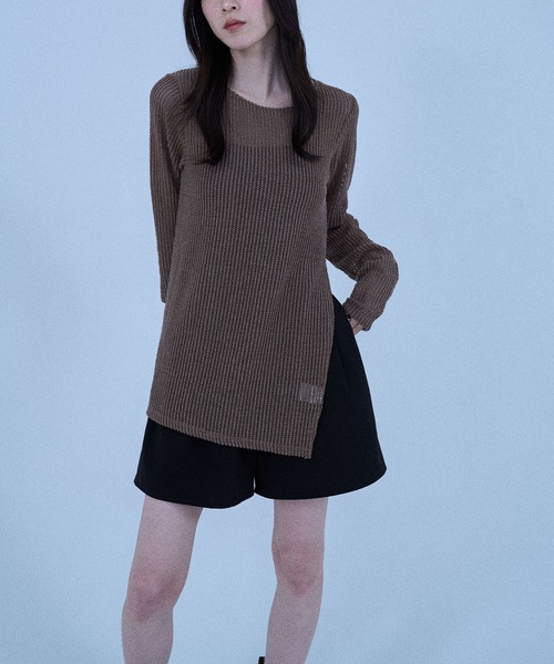 Nora Lily elle(ノラリリーエル)の「【Nora Lily】「elle」Braid Sheer Pullover(Tシャツ/カットソー・レディース・ホワイト/ライトブルー/ブラック/ダークブラウン・FREE)」の14枚目の写真