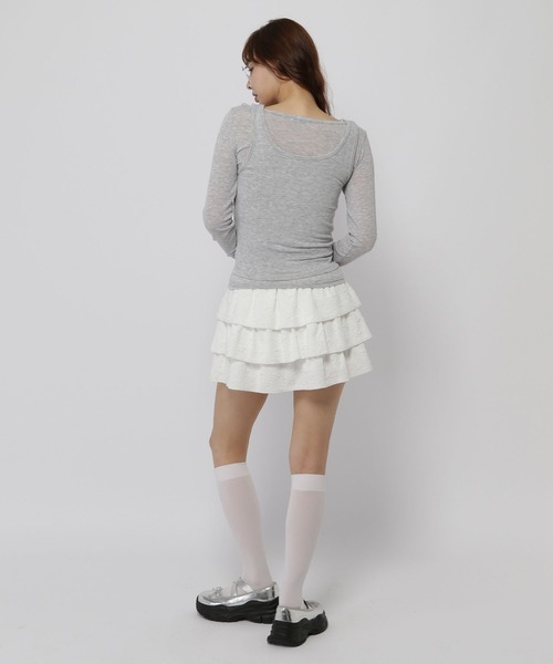 3.3 Field Trip (3.3フィールドトリップ)の「3.3 Field Trip/レイヤードTOPS(Tシャツ/カットソー・レディース・グレー/アイボリー/ブラック・FREE)」の8枚目の写真