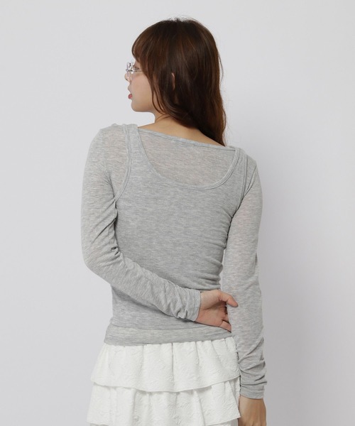 3.3 Field Trip (3.3フィールドトリップ)の「3.3 Field Trip/レイヤードTOPS(Tシャツ/カットソー・レディース・グレー/アイボリー/ブラック・FREE)」の11枚目の写真