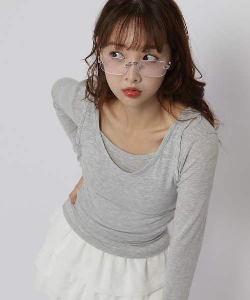 3.3 Field Trip (3.3フィールドトリップ)の「3.3 Field Trip/レイヤードTOPS(Tシャツ/カットソー・レディース・グレー/アイボリー/ブラック・FREE)」の12枚目の写真