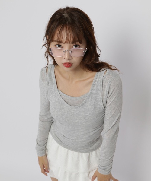 3.3 Field Trip (3.3フィールドトリップ)の「3.3 Field Trip/レイヤードTOPS(Tシャツ/カットソー・レディース・グレー/アイボリー/ブラック・FREE)」の13枚目の写真