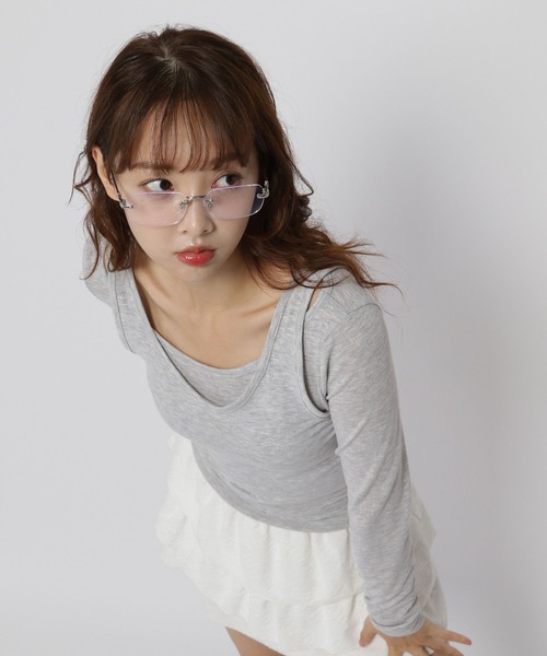 3.3 Field Trip (3.3フィールドトリップ)の「3.3 Field Trip/レイヤードTOPS(Tシャツ/カットソー・レディース・グレー/アイボリー/ブラック・FREE)」の14枚目の写真