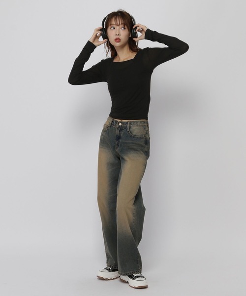 3.3 Field Trip (3.3フィールドトリップ)の「3.3 Field Trip/レイヤードTOPS(Tシャツ/カットソー・レディース・グレー/アイボリー/ブラック・FREE)」の16枚目の写真