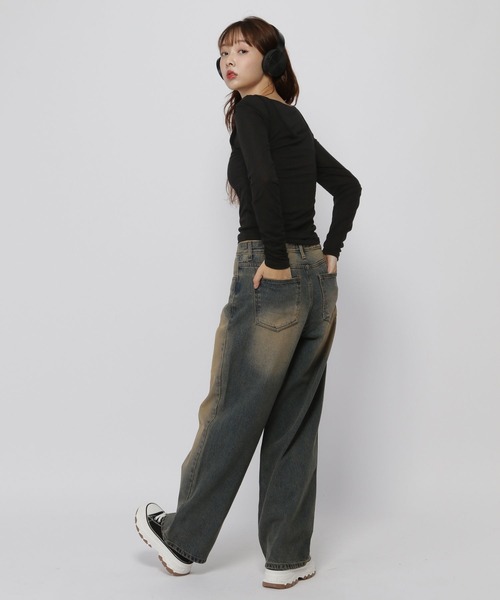 3.3 Field Trip (3.3フィールドトリップ)の「3.3 Field Trip/レイヤードTOPS(Tシャツ/カットソー・レディース・グレー/アイボリー/ブラック・FREE)」の19枚目の写真