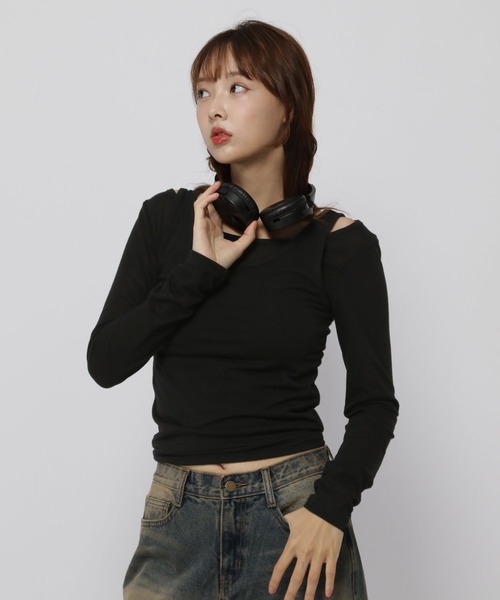 3.3 Field Trip (3.3フィールドトリップ)の「3.3 Field Trip/レイヤードTOPS(Tシャツ/カットソー・レディース・グレー/アイボリー/ブラック・FREE)」の22枚目の写真