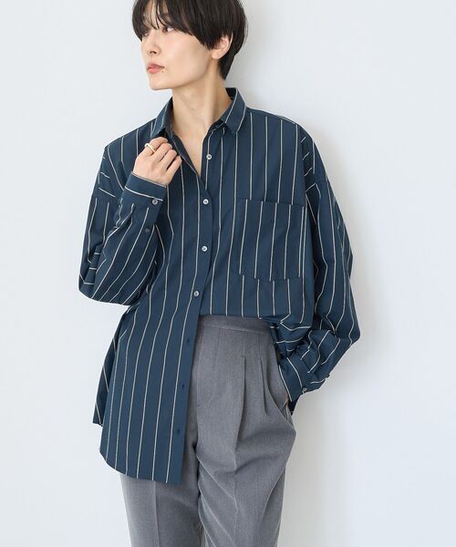 人気の春夏 セール】ドビーストライプロングシャツ（シャツ/ブラウス トップス