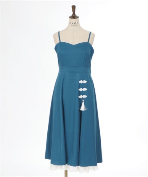 axes femme(アクシーズファム)の「タッセル付チャイナ風ワンピース(ワンピース・レディース・ワイン/ブルーグリーン/ブラック・FREE)」の9枚目の写真