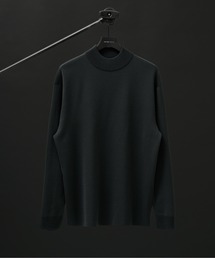 18Gウールミラノリブモックネックニット|ウォッシャブル / ストレッチ / 毛玉防止 / 保温