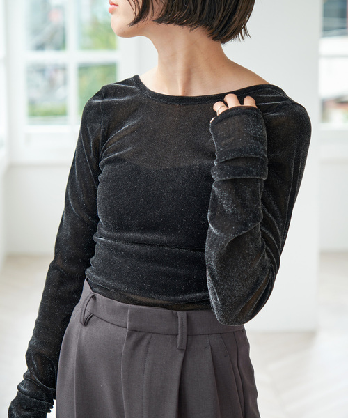 【セール】《追加》フロッキーチュールプルオーバー（Tシャツ/カットソー）｜Spick & Span（スピックアンドスパン）