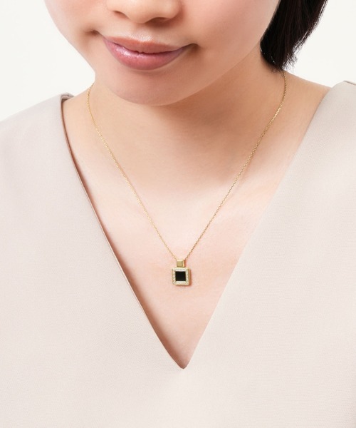 美品Vendome Aoyama K18ブラックカルセドニーネックレス AJVN153345OC ブラックカルセドニー ネックレス｜ネックレス
