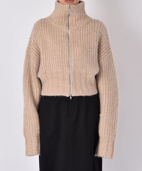 AKTE（アクテ）の「ダブルジッパーカーディガン（ニット/セーター