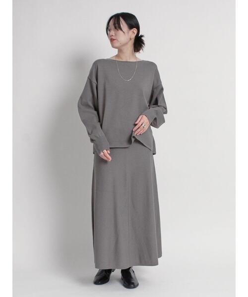 sm2rhythm（サマンサモスモスリズム）の「プレーティングニットフレアスカート(セットアップ可)（スカート・レディース・ベージュ/グレー/ブラック・F）」の11枚目の写真