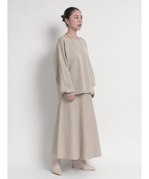 sm2rhythm（サマンサモスモスリズム）の「プレーティングニットフレアスカート(セットアップ可)（スカート・レディース・ベージュ/グレー/ブラック・F）」の20枚目の写真