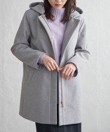 ウールライクストレッチフードコート