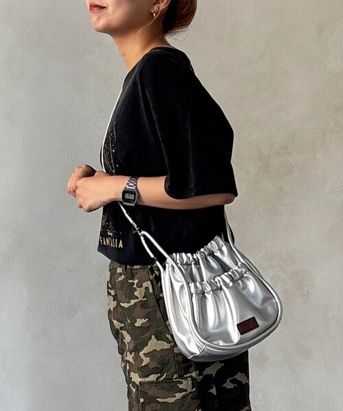 ぺ☆CPCM PU パラコードギャザーミニショルダーバッグ FUKA's企画】PUパラコードギャザーミニショルダーバッグ