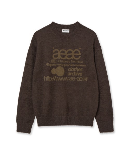 aeae(エーイーエーイー)の「WEB LOGO HAIRY KNIT(ニット/セーター・レディース・ブラウン/チャコール/カーキ/アイボリー/ブラック・MEDIUM)」の4枚目の写真