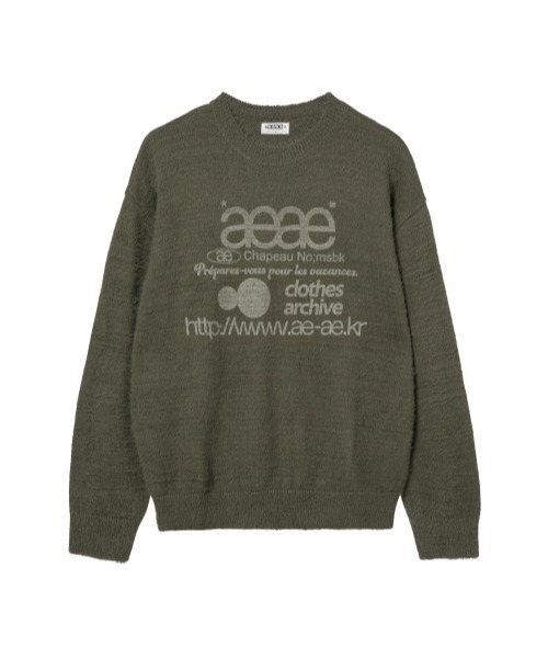 aeae(エーイーエーイー)の「WEB LOGO HAIRY KNIT(ニット/セーター・レディース・ブラウン/チャコール/カーキ/アイボリー/ブラック・MEDIUM)」の5枚目の写真