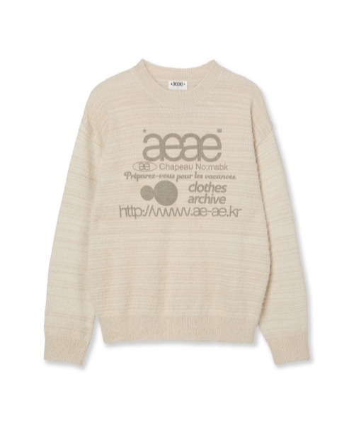 aeae(エーイーエーイー)の「WEB LOGO HAIRY KNIT(ニット/セーター・レディース・ブラウン/チャコール/カーキ/アイボリー/ブラック・MEDIUM)」の2枚目の写真