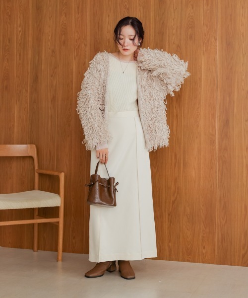 Bab（バブ）の「ループ編みニットカーディガン（カーディガン/ボレロ・レディース・グレー/ベージュ/アイボリー/ピンク・FREE）」の13枚目の写真