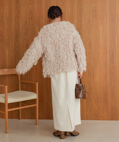 Bab（バブ）の「ループ編みニットカーディガン（カーディガン/ボレロ・レディース・グレー/ベージュ/アイボリー/ピンク・FREE）」の20枚目の写真