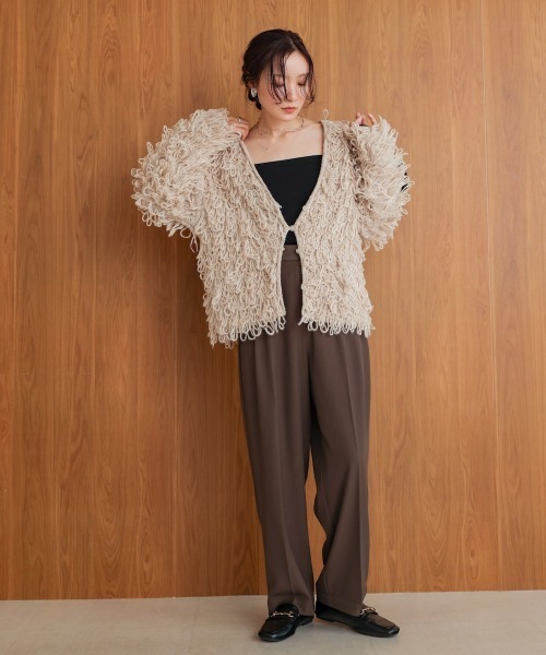 Bab（バブ）の「ループ編みニットカーディガン（カーディガン/ボレロ・レディース・グレー/ベージュ/アイボリー/ピンク・FREE）」の21枚目の写真