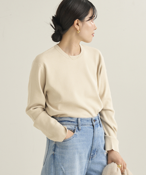 定価4万　PLAGE プラージュ カシミヤ100%上質クルーネックニットセーター CT plage シーティープラージュ CT23318 カシミヤクルーネックプル