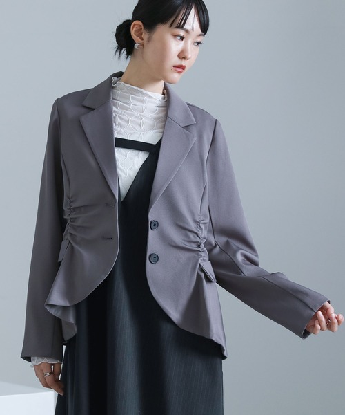 kOhAKU(コハク)の「ギャザーデザインジャケット(テーラードジャケット・レディース・ブラック/グレー・2/1)」の20枚目の写真