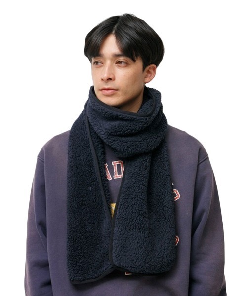 Johnbull（ジョンブル）の「【JOHNBULL】フリースマフラー（マフラー・メンズ・ネイビー/ベージュ/ブルー系その他/ブラック/オフホワイト/レオパード・ONESIZE）」の10枚目の写真