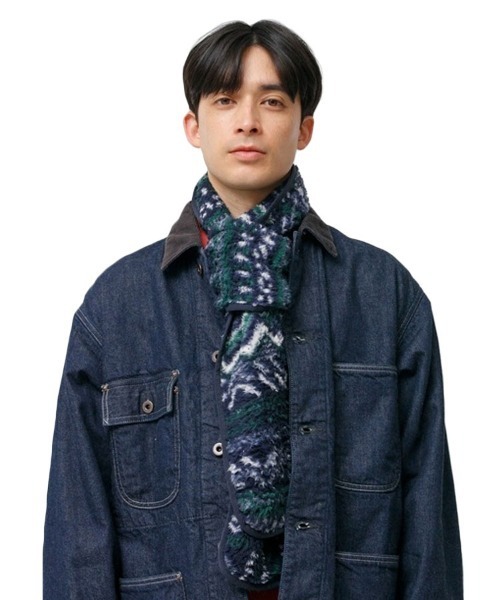 Johnbull（ジョンブル）の「【JOHNBULL】フリースマフラー（マフラー・メンズ・ネイビー/ベージュ/ブルー系その他/ブラック/オフホワイト/レオパード・ONESIZE）」の15枚目の写真