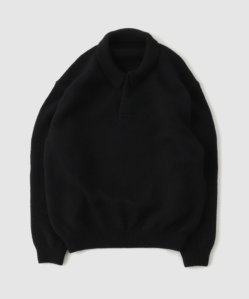 crepuscule(クレプスキュール)の「CREPUSCULE / クレプスキュール M-G Skipper L/S(ニット/セーター・メンズ・ブラック/アイボリー・1/2)」の1枚目の写真