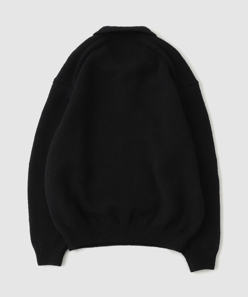 crepuscule(クレプスキュール)の「CREPUSCULE / クレプスキュール M-G Skipper L/S(ニット/セーター・メンズ・ブラック/アイボリー・1/2)」の3枚目の写真