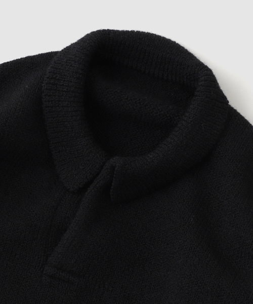 crepuscule(クレプスキュール)の「CREPUSCULE / クレプスキュール M-G Skipper L/S(ニット/セーター・メンズ・ブラック/アイボリー・1/2)」の4枚目の写真