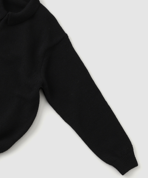 crepuscule(クレプスキュール)の「CREPUSCULE / クレプスキュール M-G Skipper L/S(ニット/セーター・メンズ・ブラック/アイボリー・1/2)」の5枚目の写真