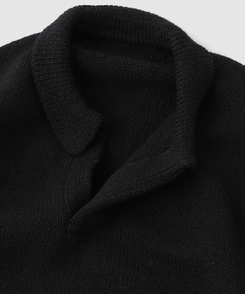 crepuscule(クレプスキュール)の「CREPUSCULE / クレプスキュール M-G Skipper L/S(ニット/セーター・メンズ・ブラック/アイボリー・1/2)」の6枚目の写真