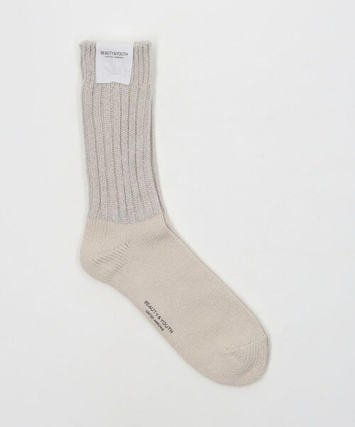BEAUTY&YOUTH UNITED ARROWS(ビューティーアンドユースユナイテッドアローズ)の「ラメ ヘビー ソックス(ソックス/靴下・メンズ・ライム/ベージュ/ブラック・FREE)」の2枚目の写真