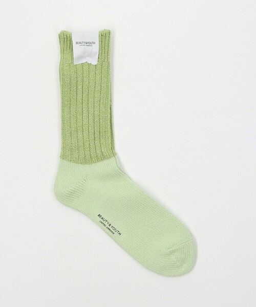 BEAUTY&YOUTH UNITED ARROWS(ビューティーアンドユースユナイテッドアローズ)の「ラメ ヘビー ソックス(ソックス/靴下・メンズ・ライム/ベージュ/ブラック・FREE)」の3枚目の写真