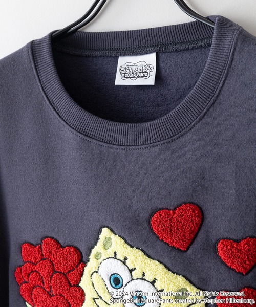 セール】【スポンジ・ボブ】 オリジナルデザイン 裏起毛クルーネック