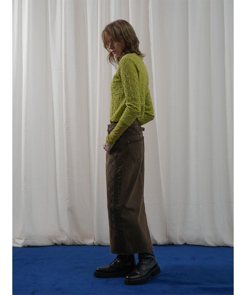 :ETHROF(イーサオブ)の「SHEER LAYERED TOPS(Tシャツ/カットソー・レディース・ベージュ系その他3/オフホワイト/ブラック・FREE)」の6枚目の写真