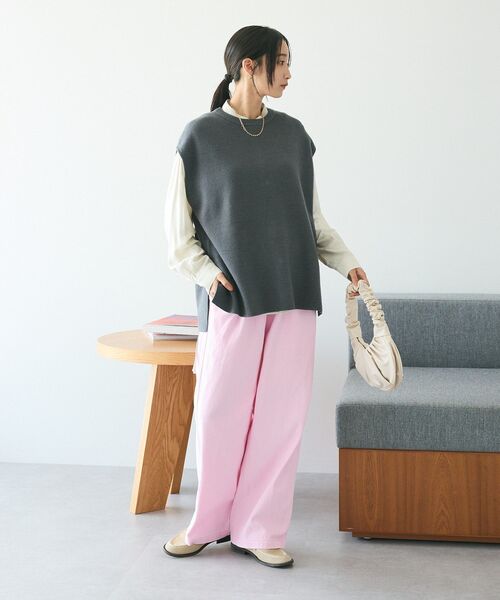 CRAFT STANDARD BOUTIQUE(クラフトスタンダードブティック)の「とてもちクルーネックバックボタンベスト(ベスト・レディース・グレー系その他2/レッド/アイボリー/ブラック・FREE)」の14枚目の写真