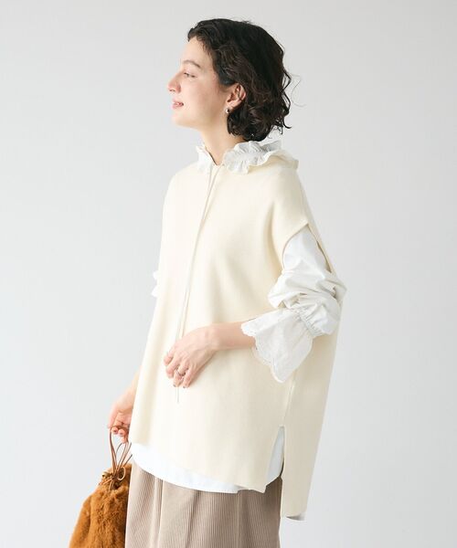 CRAFT STANDARD BOUTIQUE(クラフトスタンダードブティック)の「とてもちクルーネックバックボタンベスト(ベスト・レディース・グレー系その他2/レッド/アイボリー/ブラック・FREE)」の18枚目の写真