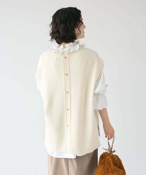 CRAFT STANDARD BOUTIQUE(クラフトスタンダードブティック)の「とてもちクルーネックバックボタンベスト(ベスト・レディース・グレー系その他2/レッド/アイボリー/ブラック・FREE)」の19枚目の写真
