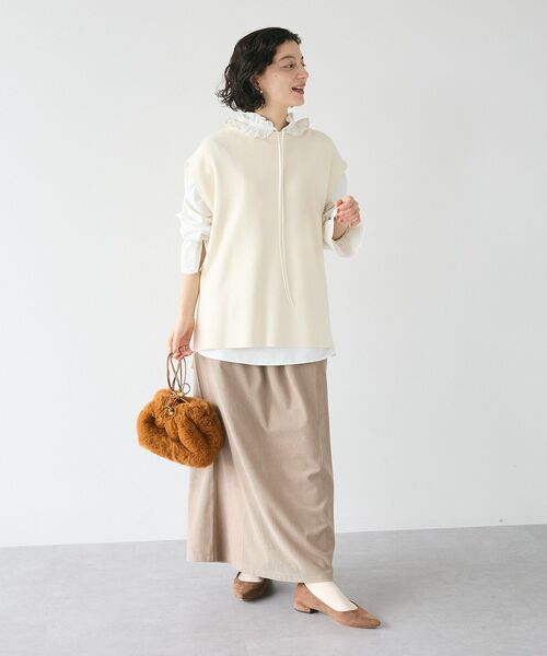 CRAFT STANDARD BOUTIQUE(クラフトスタンダードブティック)の「とてもちクルーネックバックボタンベスト(ベスト・レディース・グレー系その他2/レッド/アイボリー/ブラック・FREE)」の20枚目の写真