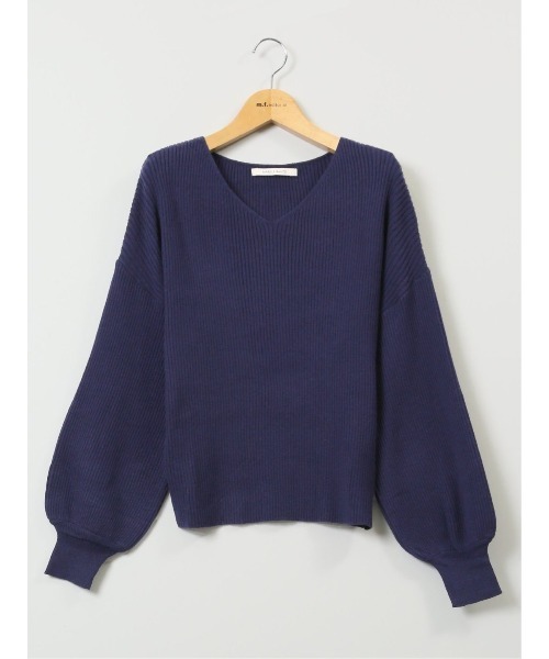 MARBLE WALTS（マーブルワルツ）の「【ストレッチ マシンウォッシャブル】MARBLE WALTS Vネック リブニットプルオーバー（ニット/セーター・レディース・ホワイト/ネイビー・MEDIUM）」の18枚目の写真