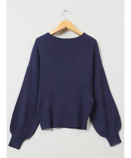 MARBLE WALTS（マーブルワルツ）の「【ストレッチ マシンウォッシャブル】MARBLE WALTS Vネック リブニットプルオーバー（ニット/セーター・レディース・ホワイト/ネイビー・MEDIUM）」の19枚目の写真