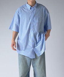【ラスト価格】 Lui's ルイス　チェックシャツ オンブレー ツートーンシャツ Lui's（ルイス）の「チェックスリットBIGシャツ（シャツ