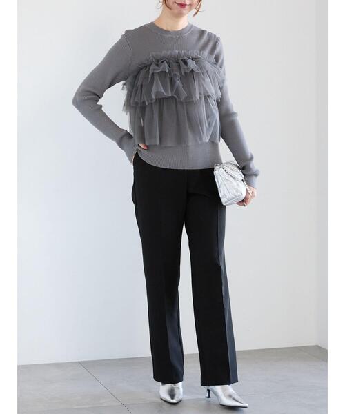 【セール】ダブルクロスセミフレアパンツ(セットアップ可)(その他パンツ)|Te chichi(テチチ) 【セール】ダブルクロスセミフレアパンツ(セットアップ可)(その他パンツ)|Te chichi(テチチ)