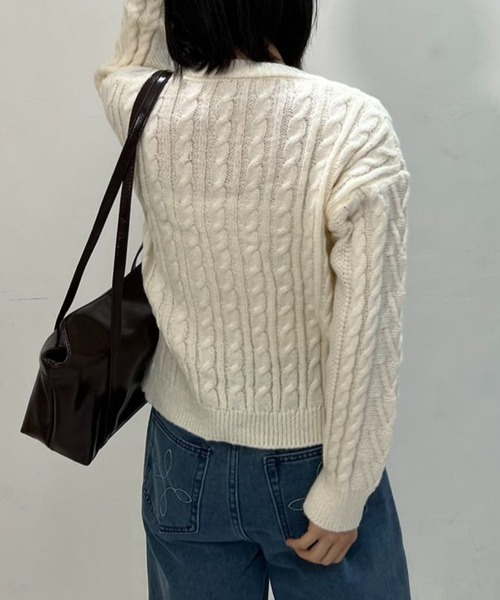 mebole（メボレ）の「ノルディック柄ケーブルニットカーディガン（カーディガン/ボレロ・レディース・グレー/ホワイト・FREE）」の21枚目の写真